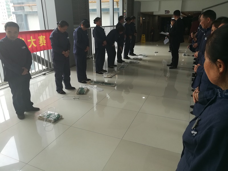 廈門孔雀河寒冬練兵,駐場(chǎng)保潔技能大比武